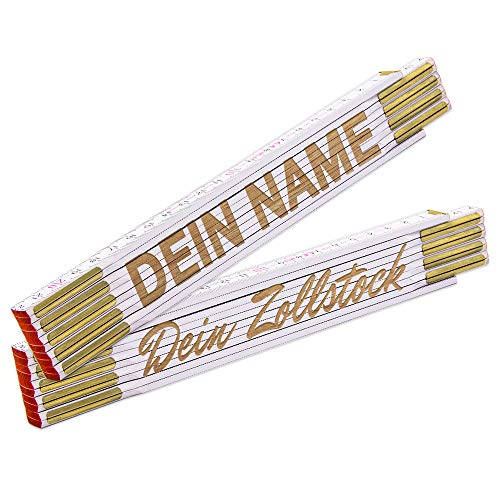 Zollstock mit Name personalisiert - Meterstab mit Gravur/individuelles und persönliches Geschenk mit Wunschtext personalisiert/Laserbeschriftung (Standard)