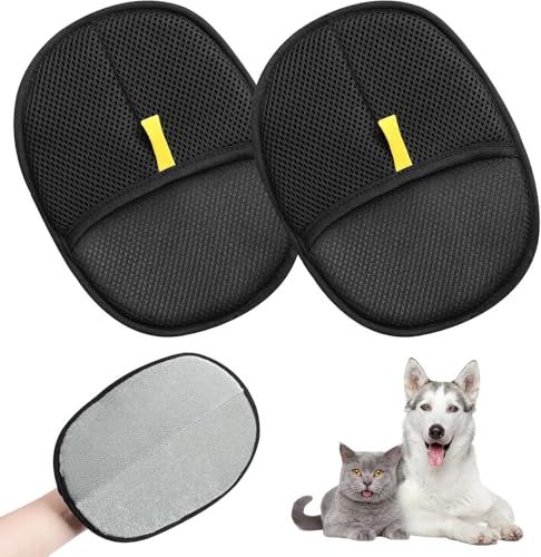 Generisch 3pc Fur Magnet, New Fur Gloves Fingerless Cat, Fur Magnet Static Removal Gloves for Pet Hair, Cat Dog Gloves Fur Care For Smooth and Healthy Fur (2pc)