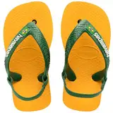 Havaianas Baby Brasil Logo II, Zehentrenner Unisex Baby, Pop Yellow/Amazon, 22 EU