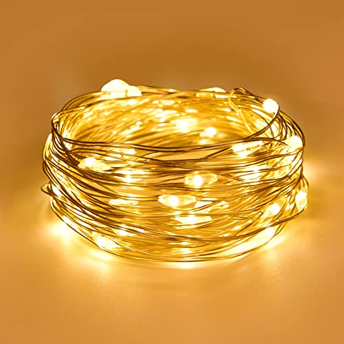 Dalugo Lichterkette Batterie, 2m 20 LED Warmweiß Innen Lichterketten mit Batterie für Weihnachten, Schlafzimmer, Party, Hochzeit