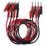 AEDIKO 4pcs Multimeter Test Leads Banana Plug to Crocodile Alligator Clip Test Probe 4mm Stackable Banana Plug to Banana Plug Test Probe Lead Wire Cable