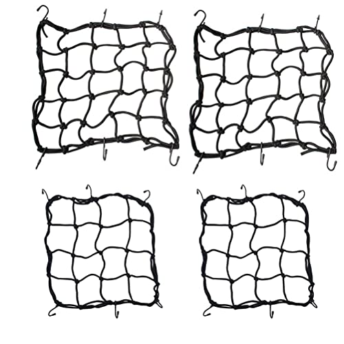 Gepäcknetz Motorrad 4 Stück Gepäcknetz Elastisch,Frachtnetz,Bungee Netz,Gepäcknetz Fahrrad,Mit 6 Haken,Elastisch Dehnbar Sicherungsnetz