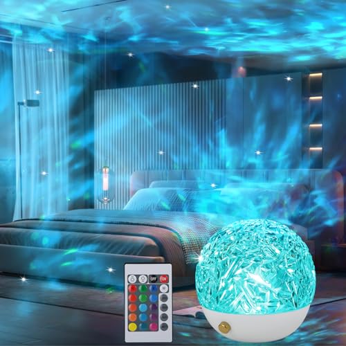 LED Sternenhimmel Projektor, 3D Nordlicht Projektor mit 16 Beleuchtung-Effekten & Fernbedienung Galaxy Projektor, Flamme Sternenhimmel LED Projektor Nachtlicht Erwachsene Kinder für Geschenk Party