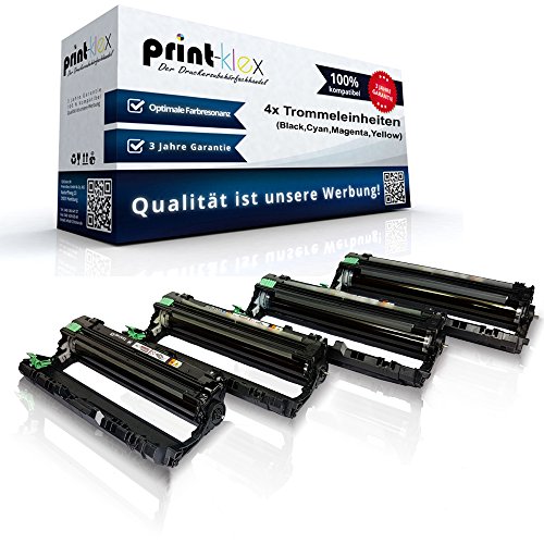 4X Print-Klex Trommeleinheiten kompatibel für Brother MFC9130 CW MFC9140 CDN MFC9142 CDN MFC9330 CDW MFC9332 CDW MFC9340 CDW MFC9342 CDW DR-241CL DR-241 CL Drum Kits - Easy Plus Serie