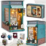 Book Nook Bibliothek & Book Nook Library – DIY Booknook Bookstore mit Miniatur Möbel und Zubehör, Miniatur Haus Selber Bauen, für Deko Bücherregal, Diorama Modellbau, Book Ends kreative Sammler