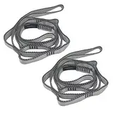 FORBELL 2pcs Daisy Chain, Verstellbare Nylon-Klettergurte, Yoga-Verlängerungsgurte (Silber-Grau)