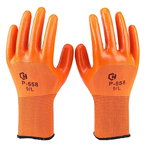 Latexbeschichtete Handschuhe, rutschfest, Sicherheitsarbeitshandschuhe, Schutzhandschuhe, Hochleistungsschutz, fester Griff, verwendet in Köchen, Höfen und im Freien, Küchen (Size : M) ( Color : Oneco