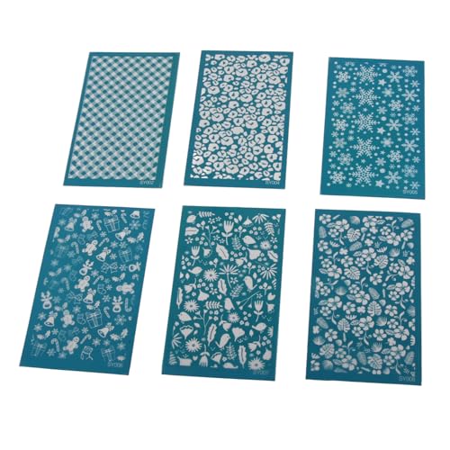 Fictory 6 x Modelliermasse-Siebdruck-Schablonen, einfache Bastelvorlagen, langlebiges und platzsparendes Design
