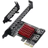 MZHOU 2 SATA Card Erweiterungskarte,PCI-E 3.0 GEN3 JMICRON+JMB582 Chip,6 Gbit/s-Erweiterungsadapterplatinen PCI Express Controller Adapter Karte für Windows XP/2003/2008/ Vista / Win7/8/10/Linux