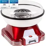 Gadgy Zuckerwattemaschine - Retro Cotton Candy Machine - Zuckerwatte Maschine mit Stäbchen und Messlöffel - Höhe 22 cm Rot Weiß - 500 Watt Zuckerwattenmaschiene für zuhause