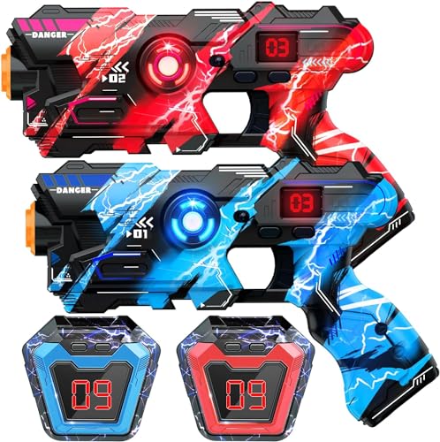 Laser Tag, Lasertag Set Spielzeug Pistole für Kinder und Erwachsene, 2er-Set Multifunktion Laser Tag Sets mit Sprühfunktion und LED-Bildschirm, Spaß Spielzeug für Kinder 8-12+ Jungen Mädchen