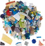 VBS XXL Bruchmosaik 2Kg Größen- und Farbenmix Bruchstücke Mosaiksteine Mosaik Steine Fliesenbruch Bastelmosaik bunt gemischt Glasscherben Tiffanyglas