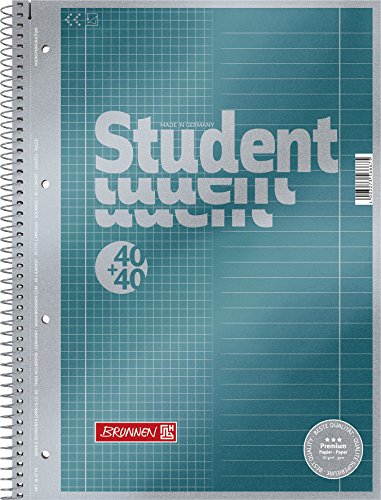 Brunnen 1067174 Notizblock / Collegeblock Student Premium Duo (Veredeltes Deckblatt mit Metallic-Effekt, A4, Lineatur 27 + 28, 90 g/m², 40 Blatt liniert, 40 Blatt kariert)