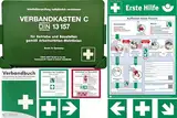 Betriebsverbandkasten - 2 in 1 Erste-Hilfe - Erfüllt aktuelle DIN 13157 für Betriebe + DIN 13164 (KFZ) inkl. Verbandbuch + BG-INFO-Komplett-Paket