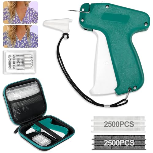 Micro Stitch Gun, Stitchy Tag Gun Kit für Kleidung mit 6 Ersatznadeln&5000 0.19“ Befestigungen, Stitchy Quick Clothing Fixer für Nähen Quilten Säume