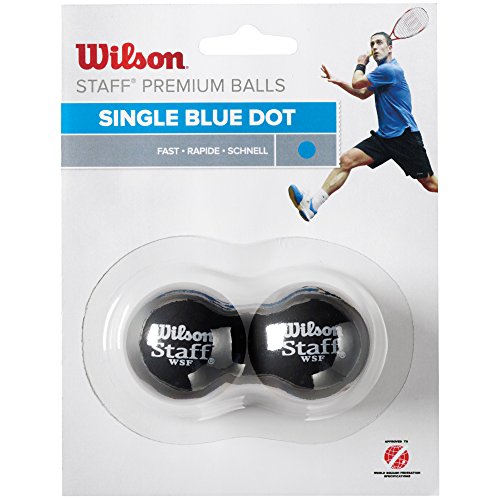 Wilson Staff Squash 2 Ball Squashbälle, Blau, 2 Stück