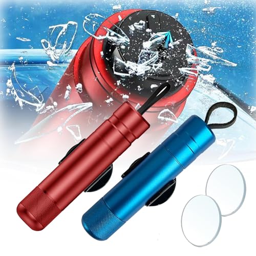 Safe X Pro FüR Autoscheiben, Safe X Pro X Auto, Safepo X Notfallhammer, Safety First 24 Auto, Notfallhammer & Gurtenschneider FüR Autoscheiben FüR Land Und Unterwasser (Blau 2STK)