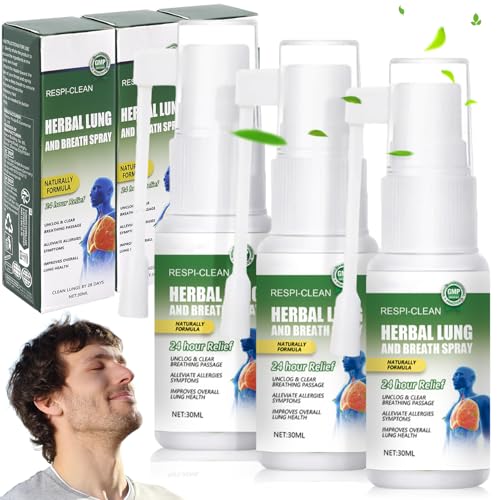 Herbal Lung Spray 3 Stück, Lungenreinigung Spray, Atementgiftendes Kräuterlungenreinigungsspray, Herbal Lung Cleansing Spray, für Den Täglichen Gebrauch Geeignet