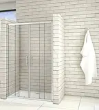 Acezanble Duschtür 140cm Duschabtrennung Schiebetür Sicherheitsglas Dusche H190cm