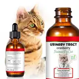 Katzen Harnwegsinfektion Behandlung Tropfen,2 FL oz Katzen UTI Heiltropfen mit Cranberry Extrakt Unterstützt Blase, Nierenstein, Prävention von Inkontinenz bei Harnversorgung Gesundheit für Katzen