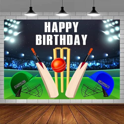 Cricket Sport Thema Alles Gute zum Geburtstag Party Fotografie Hintergrund Scheinwerfer Stadion Hintergrund Banner Studio Foto Requisiten Zubehör