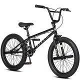 AVASTA 20 Zoll Kinder Fahrrad Freestyle BMX Fahrrad für 6 7 8 9 10 11 12 13 14 Jahre alt Jungen Mädchen und Anfänger, Schwarz