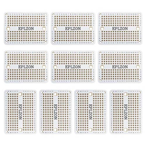 EPLZON Prototype Board Lötbares Breadboard Doppelseitig Leiterplatte PCB Circuit Board zum Schweißen von,DIY elektronische Artikel,Weiß(Packung mit 10 Stück)