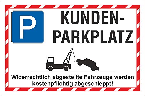 Schild Halteplatz Parkplatz Parkfläche Kundenparkplatz 3 mm Alu-Verbund - 300 x 200 mm
