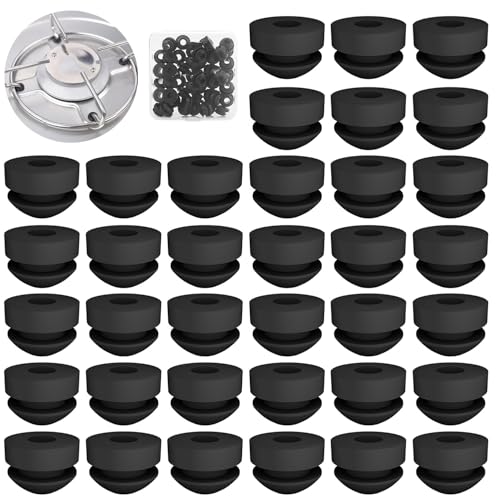 POFIBO 36 Stück Topfträgergummis, Gummidurchführungen mit Box, Gummitüllen für Topfstützen mit 5mm Stäben von Dometic, Smev und Thetford, Wohnmobil Gasherd Ersatzteile