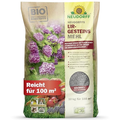 Neudorff UrgesteinsMehl - Natürliches Diabasgesteinsmehl mit natürlicher Langzeitwirkung zur Bodenverbesserung für alle Bodenarten, 10 kg für 100 m²
