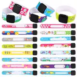 Notfall-Armband für Kinder & Marker, 16 Stück Sicherheits ID Armband, SOS Armband Kinder, Armband Kinder Telefonnummer, Anti verloren Notfallarmband Wasserdichtes für Jungen Kleinkind Baby