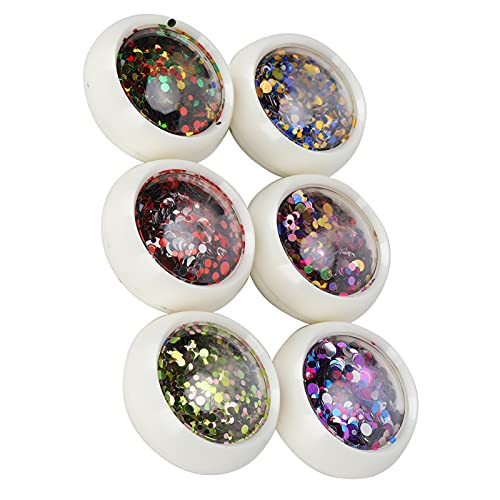 Runde Pailletten Kunststoff Bunte Glitzer Dekorative Krümel, DIY -Schmucklieferungen, 6 Kisten für Hochzeit, Party, Sammelalben, Geschenktüten