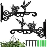 MIVITOOM 2 Stück Wandhaken für Blumenampel, Pflanzenhalterung aus Eisen Blumentopf Wandhalter für Vogelhäuschen Laternen und Windspiele robuste Blumenampel Halterung und Pflanzen Wandhalterung