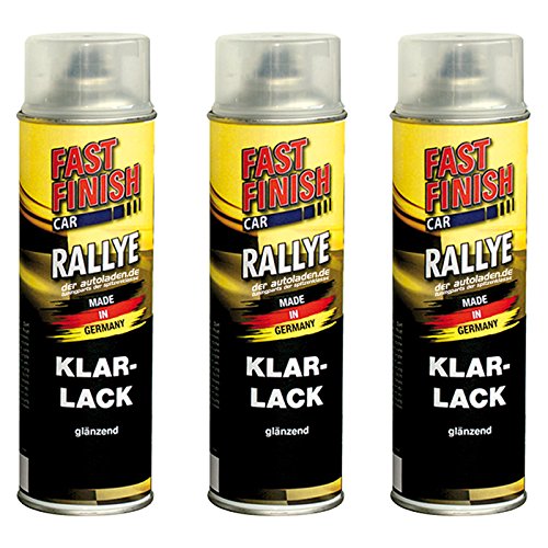 3x 500 ml FAST FINISH Car Rallye Klarlack Lackspray glänzend Spraydose 292859