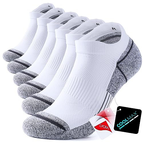 TANSTC Wandersocken Damen Herren 43-46, Laufsocken Arbeitssocken Feuchtigkeitsregulierung, Atmungsaktiv Trekkingsocken Funktionssocken Kurz, Weiß 3 Paar Sneaker Socken