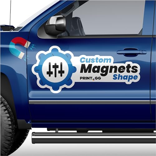 Personalisierte Auto Magnetschilder mit Wunschtext | Auto Aufkleber | Hochwertige Magnetfolie | Für Alle Autotypen | Wetterfest | Einfach Gestalten & Drucken | Abnehmbare Autotür Magnete | PRINT.GG