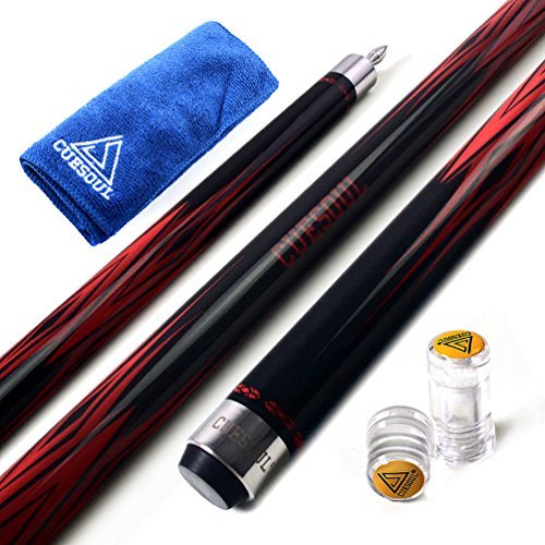 CUESOUL SOOCOO Series 58 "19 Unzen 11.5mm Tip Maple-Pool Queue Set mit Gelenk/Wellenschutz und Cue Handtuch