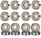 HonLena 608 ZZ Kugellager, 20 Pack 8mm x 22mm x 7mm Metall Double Shielded Miniatur Rillenkugellager für Skateboard Roller Inline Skates