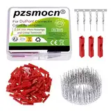 Pzsmocn 200 Stück/100 Sätze 2,54 mm Rastermaß 1 Poliger Elektrischen Kabel & Anschlüsse Adapter Buchse Einreihiges Rotes Kunststoffgehäuse und Männliches Crimp Klemmen Kit für DuPont Kabelverbinder.