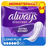 Always Discreet Inkontinenzeinlagen für Frauen Long Plus 64 Stück Extra Sicher und Diskret