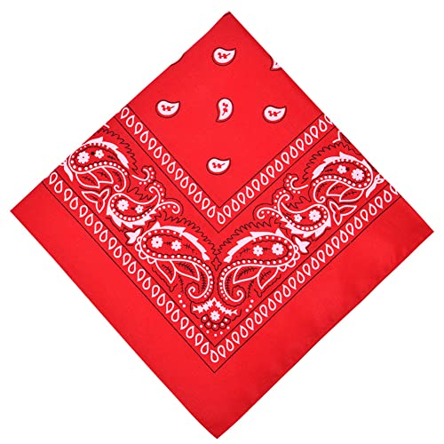 Aomig Bandana Damen Herren,Nickitücher Kopftuch Halstuch Männer, Unisex Tuch Bindetuch, Headwear Haar Schal Paisley Muster, Rot (55 x 55 cm)