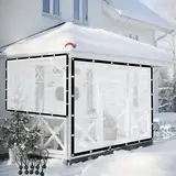 Outdoor Wetterfeste Vorhänge Transparent Pergola Pavillon Seitenwände PVC Plane Seitenteile mit Ösen, für Garten Terrasse Veranda Balkon (Color : Clear, Size : 2x2.5m(6.56x8.2ft))