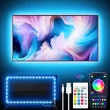 GIPOYENT TV-Lichtleiste, Music Sync LED TV-Hintergrundbeleuchtung, für 32-50 Zoll TV, LED-TV-Licht mit Bluetooth-Funktion - RGB-Farbwechsel-Lichtleiste für Heimkino (9.84FT for 32"-45" TV)