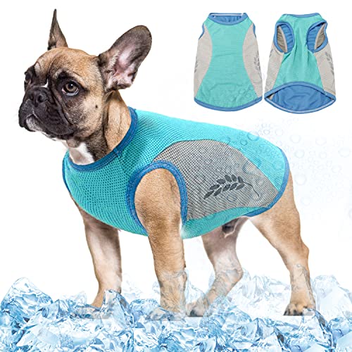 Leichte Hundekühlweste, Sicheres Atmungsaktives Sonnenbeständiges Hunde T-Shirt, UV-Schutz, kühlende Hundejacke mit reflektierendem Streifen für den Frühling Sommer, für kleine bis mittelgroße Hunde