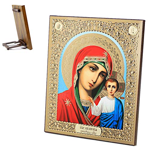 NKlaus Ikone Gottesmutter von Kazan Holz 15x18cm Ikonographie Orthodoxes Leitbild Kunstdruck 39123