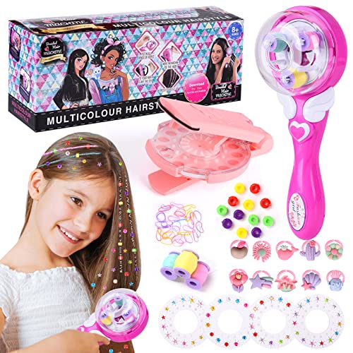 JONRRYIN Automatic Hair Braider, 240 Pcs Hair Bedazzler Kit, Diamond Hair Gems, Haar Gemstone Styler Edelsteine Werkzeug, Styling Tool Hair Stamper Glitter Machine für Mädchen