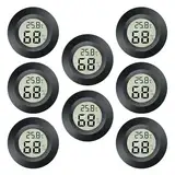 LYCXAMES Thermometer & Hygrometer, 8pcs Mini LCD Digital Hygrometer Thermometer, 2in1 Innen Außenfeuchtemessgerät Temperaturmesser, Thermo-Hygrometer für Gewächshaus Keller Babyzimmer Schwarz