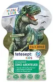 tetesept Kids Schaumbad Dino Abenteuer mit fruchtigem Apfelduft und pflegender Aloe Vera – dinostarker T-Rex-World Kinder Badespaß mit Badeschaum und grünem Wasser – 1 x 40 ml