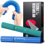 FitBeast Handtrainer Bars für Physiotherapie - Lindert Sehnenentzündungsschmerzen & Verbesserung der Griffkraft, Erholung von Verletzungen, Unterarm (2-teiliges Set - Grünblau)