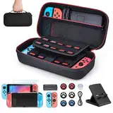 Younik Switch Zubehör Bundle, 16 in 1 Switch-Zubehör-Set enthält Switch Tragetasche, Schutzhülle für Konsole & J-Con, Bildschirmschutz, Verstellbarer Ständer, Switch Game Case und mehr